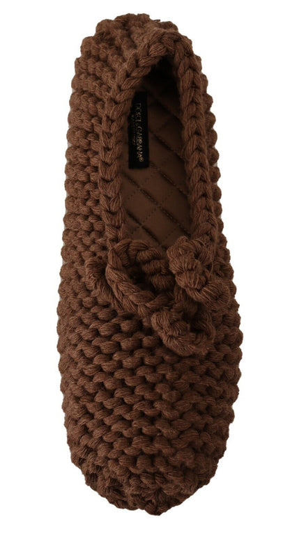 Dolce & Gabbana Elegant Wool Knit Ballerina Flats Dolce & Gabbana