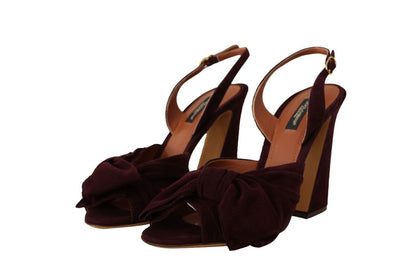 Dolce & Gabbana Elegant Purple Suede Heels Sandals Dolce & Gabbana