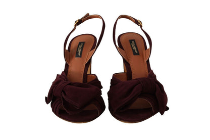 Dolce & Gabbana Elegant Purple Suede Heels Sandals Dolce & Gabbana