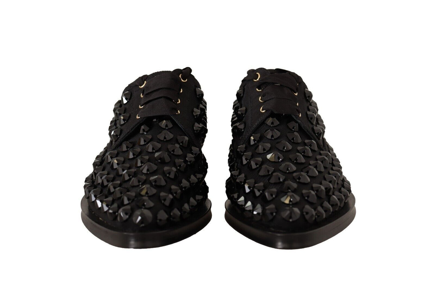 Dolce & Gabbana Elegant Gros Grain Lace-Up Jeweled Flats Dolce & Gabbana