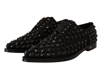 Dolce & Gabbana Elegant Gros Grain Lace-Up Jeweled Flats Dolce & Gabbana