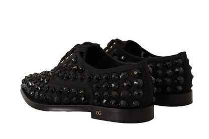 Dolce & Gabbana Elegant Gros Grain Lace-Up Jeweled Flats Dolce & Gabbana