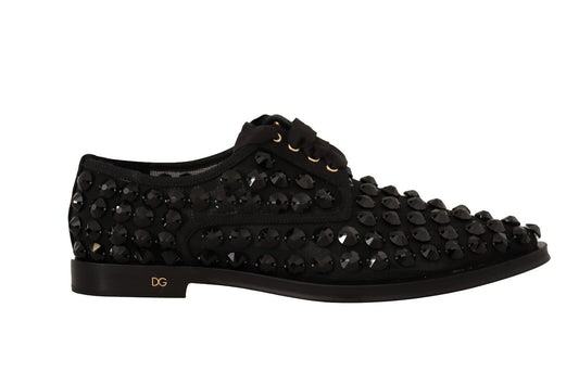 Dolce & Gabbana Elegant Gros Grain Lace-Up Jeweled Flats Dolce & Gabbana