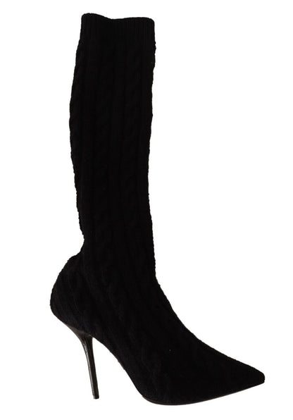 Dolce & Gabbana Elegant Stretch Sock Boots in Black Dolce & Gabbana