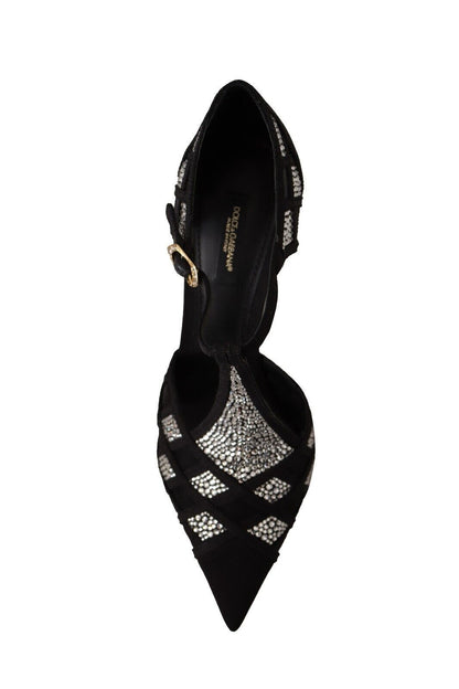 Dolce & Gabbana Elegant Crystal-Embellished Suede Pumps Dolce & Gabbana