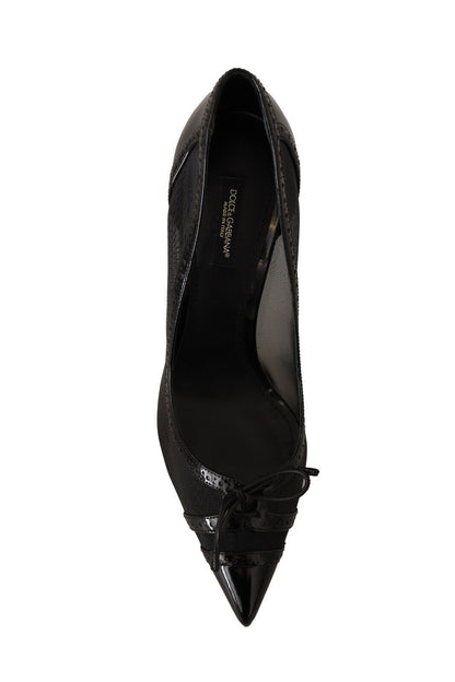 Dolce & Gabbana Elegant Black Mesh Stiletto Pumps Dolce & Gabbana