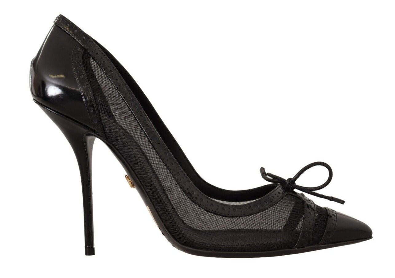 Dolce & Gabbana Elegant Black Mesh Stiletto Pumps Dolce & Gabbana