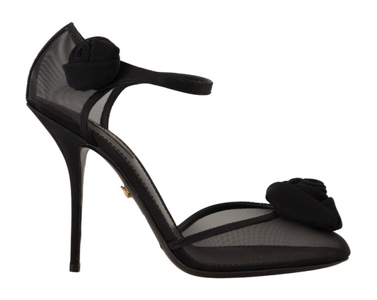 Dolce & Gabbana Elegant Black Mesh Heels Pumps Dolce & Gabbana