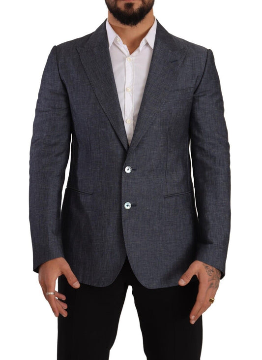 Dolce & Gabbana Elegant Slim Fit Two-Button Blue Blazer Dolce & Gabbana