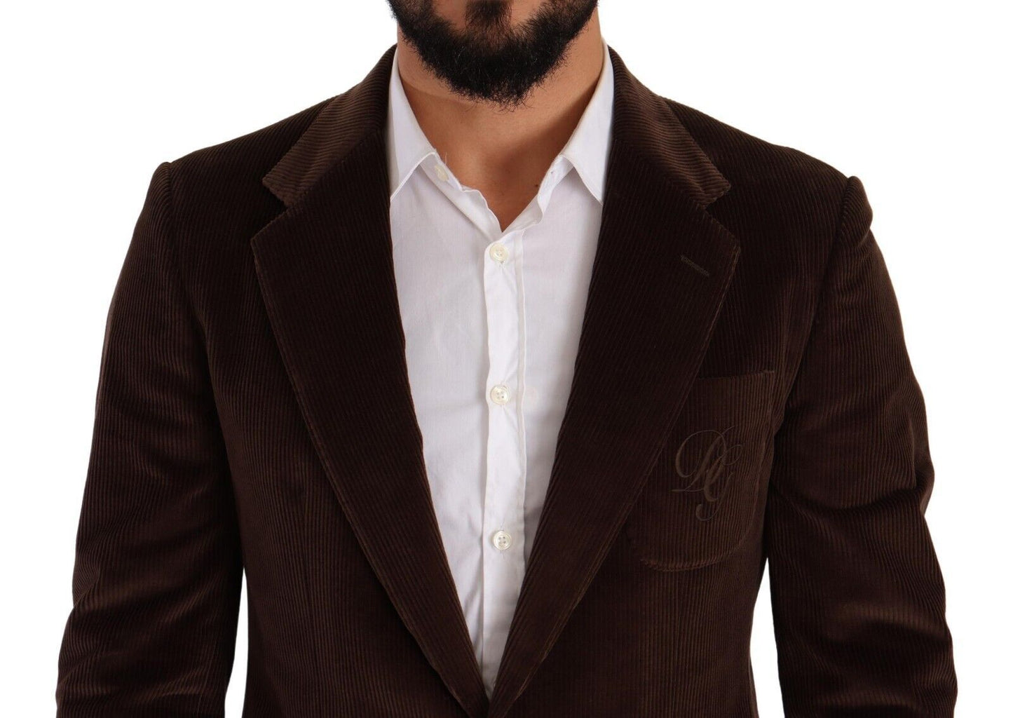 Dolce & Gabbana Elegant Brown Corduroy Slim Fit Blazer Dolce & Gabbana