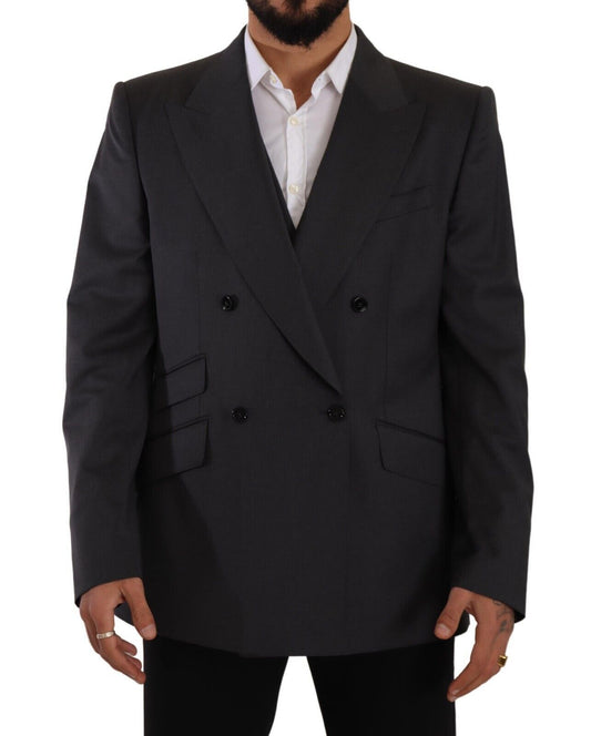 Dolce & Gabbana Elegant Gray Sicilia Wool Blend Suit Dolce & Gabbana