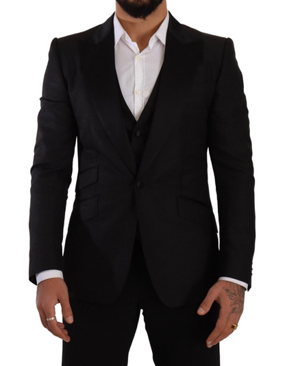 Dolce & Gabbana Sicilia Slim Fit Black Suit Ensemble Dolce & Gabbana