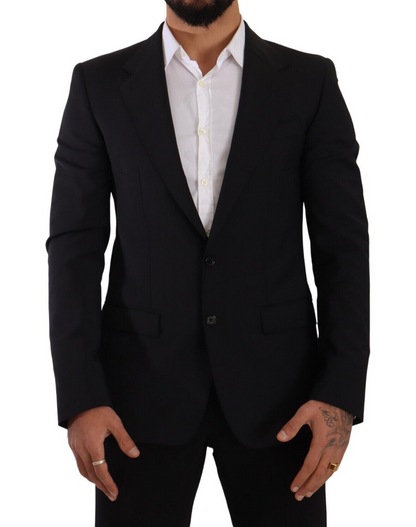 Dolce & Gabbana Elegant Black Martini Slim Fit Blazer and Vest Dolce & Gabbana