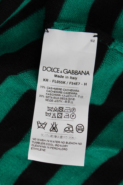 Dolce & Gabbana Elegant Striped Cashmere Silk Sweater Dolce & Gabbana