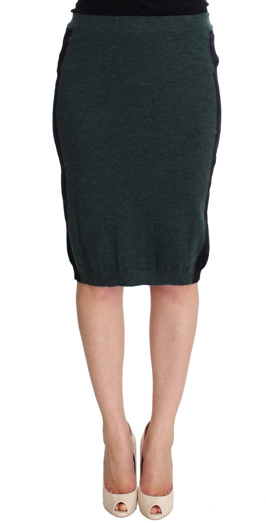 MILA SCHÖN Emerald Elegance Wool-Blend Pencil Skirt MILA SCHÖN