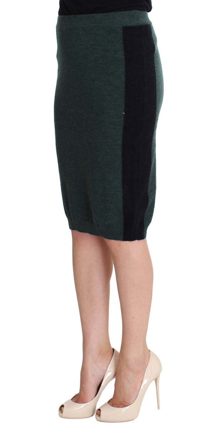 MILA SCHÖN Emerald Elegance Wool-Blend Pencil Skirt MILA SCHÖN