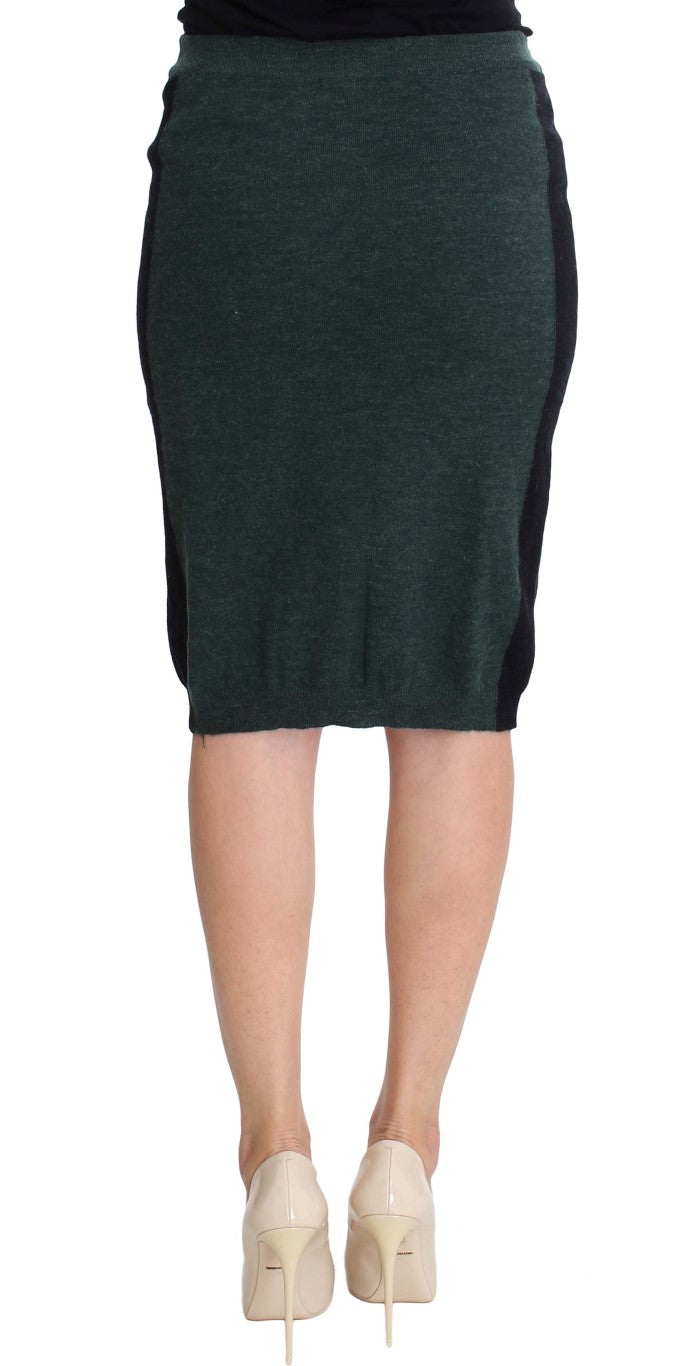 MILA SCHÖN Emerald Elegance Wool-Blend Pencil Skirt MILA SCHÖN