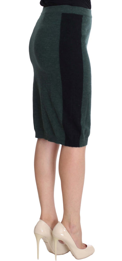 MILA SCHÖN Emerald Elegance Wool-Blend Pencil Skirt MILA SCHÖN