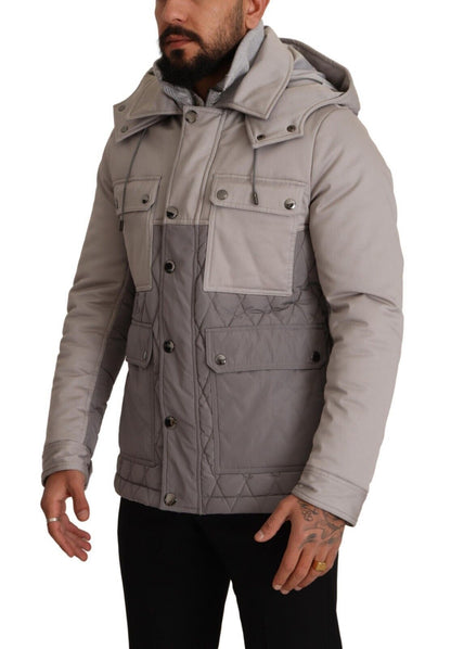 Dolce & Gabbana Elegant Lightweight Gray Windbreaker Jacket Dolce & Gabbana