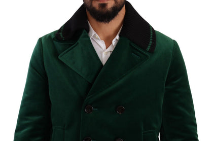 Dolce & Gabbana Elegant Velvet Double Breasted Overcoat Dolce & Gabbana