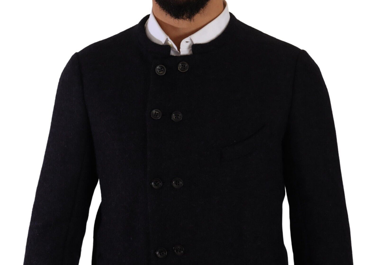 Dolce & Gabbana Elegant Dark Grey Alpaca Blend Jacket Dolce & Gabbana