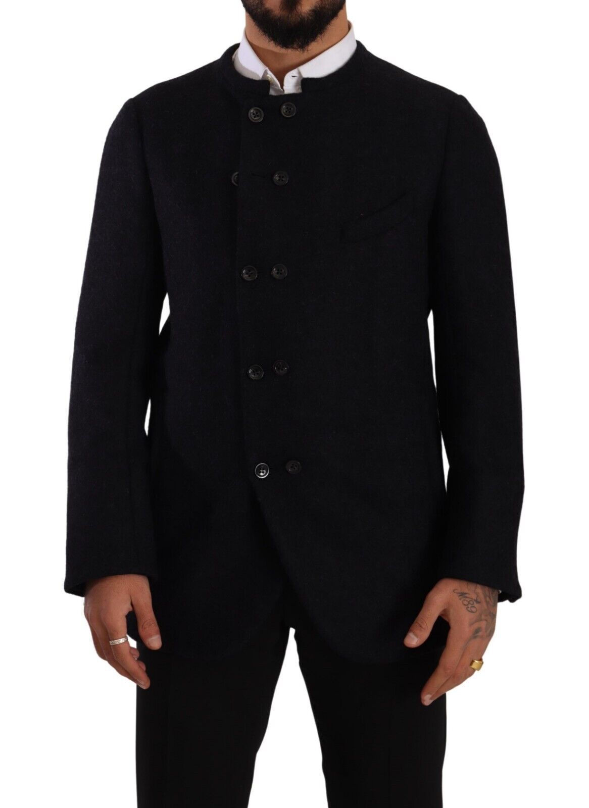 Dolce & Gabbana Elegant Dark Grey Alpaca Blend Jacket Dolce & Gabbana