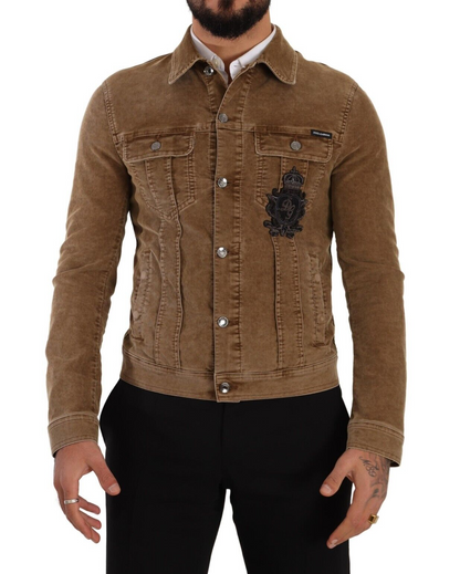 Dolce & Gabbana Elegant Corduroy Logo Jacket Dolce & Gabbana