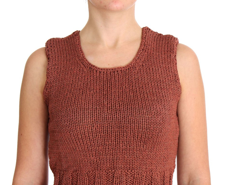 PINK MEMORIES Chic Red Sleeveless Knit Vest Sweater PINK MEMORIES