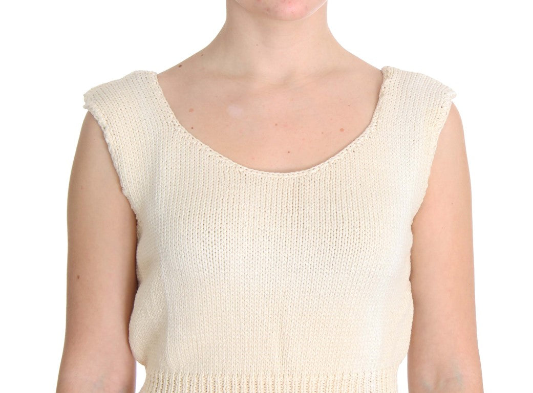 PINK MEMORIES Beige Sleeveless Knit Vest Sweater PINK MEMORIES