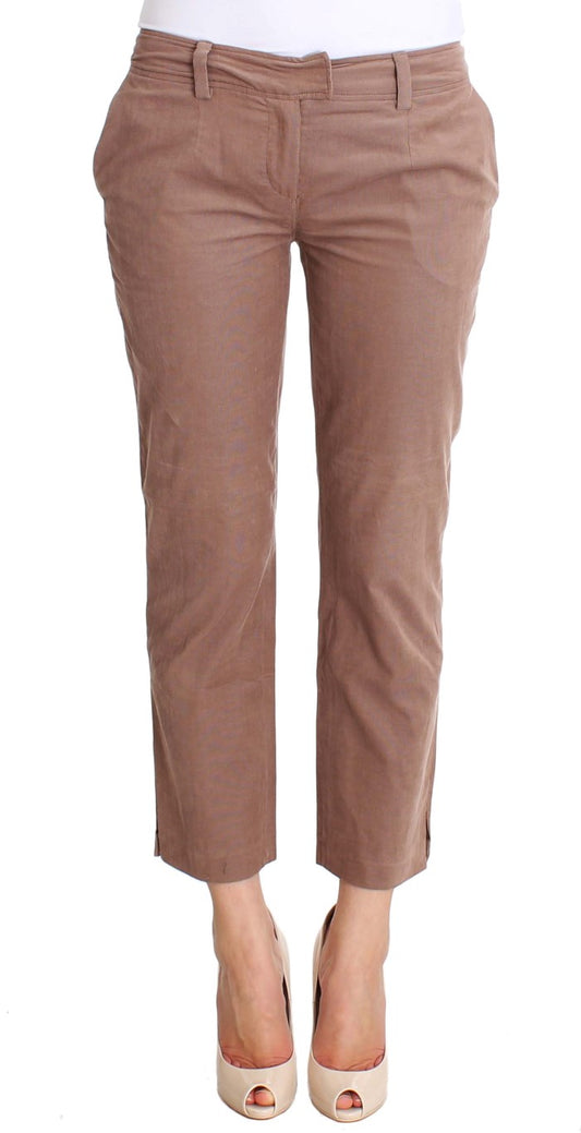 Costume National Chic Brown Cropped Corduroy Pants Costume National