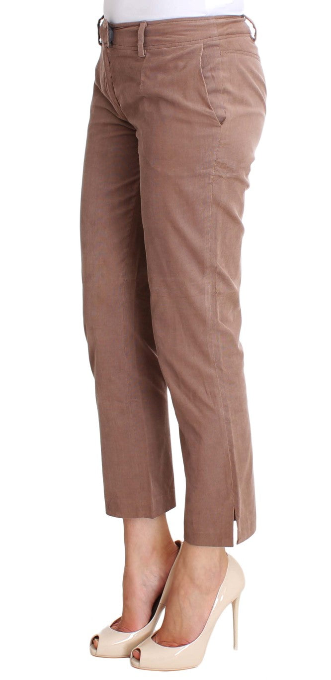 Costume National Chic Brown Cropped Corduroy Pants Costume National