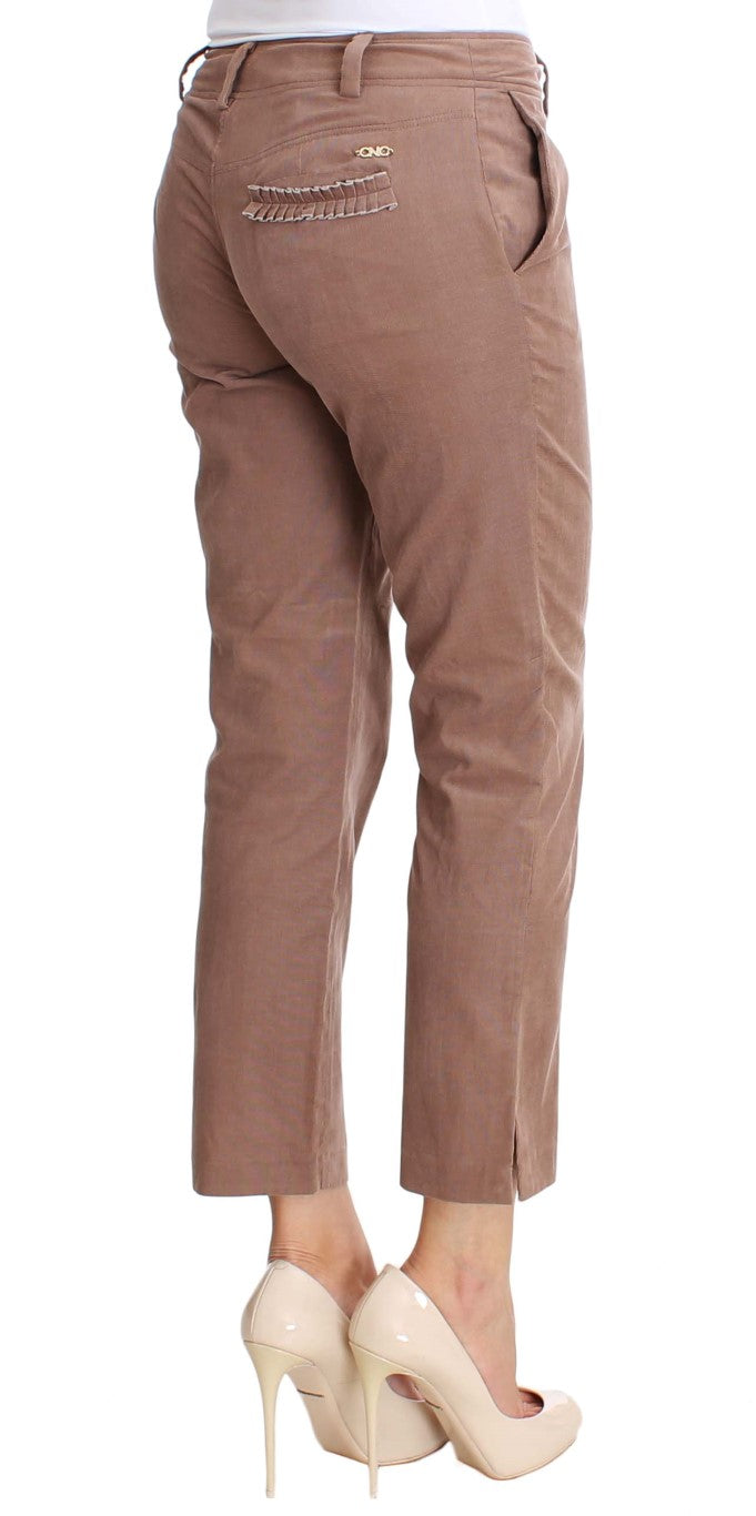 Costume National Chic Brown Cropped Corduroy Pants Costume National