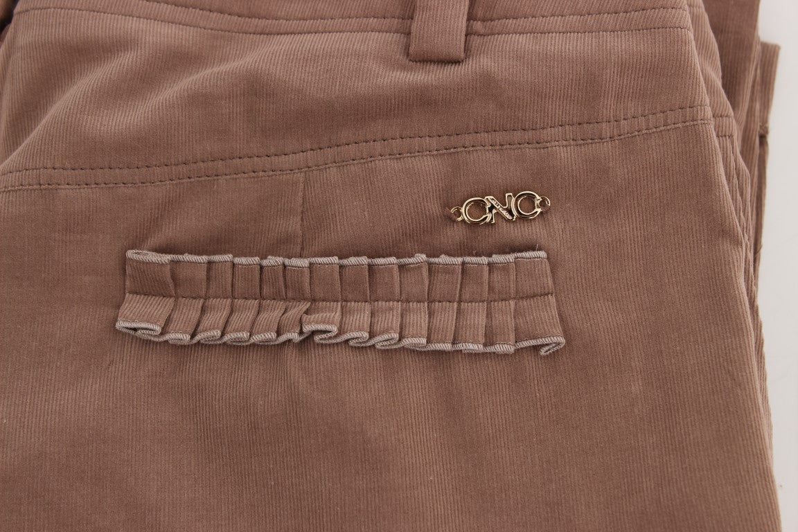 Costume National Chic Brown Cropped Corduroy Pants Costume National