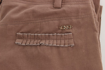 Costume National Chic Brown Cropped Corduroy Pants Costume National