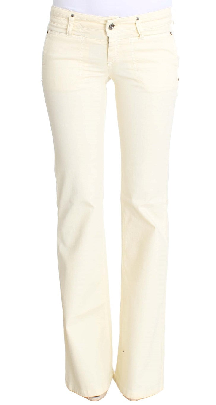 Costume National Chic Off-White Flared Designer Jeans Costume National