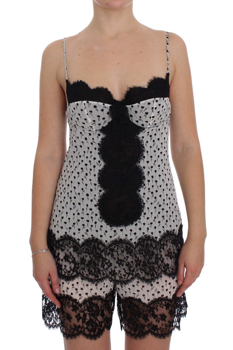 Dolce & Gabbana Elegant Floral Lace Silk Chemise Dolce & Gabbana