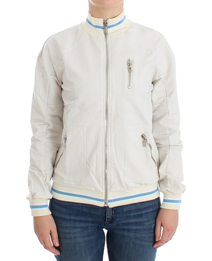 John Galliano Elegant White Zip Cardigan John Galliano