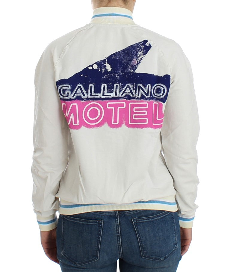 John Galliano Elegant White Zip Cardigan John Galliano