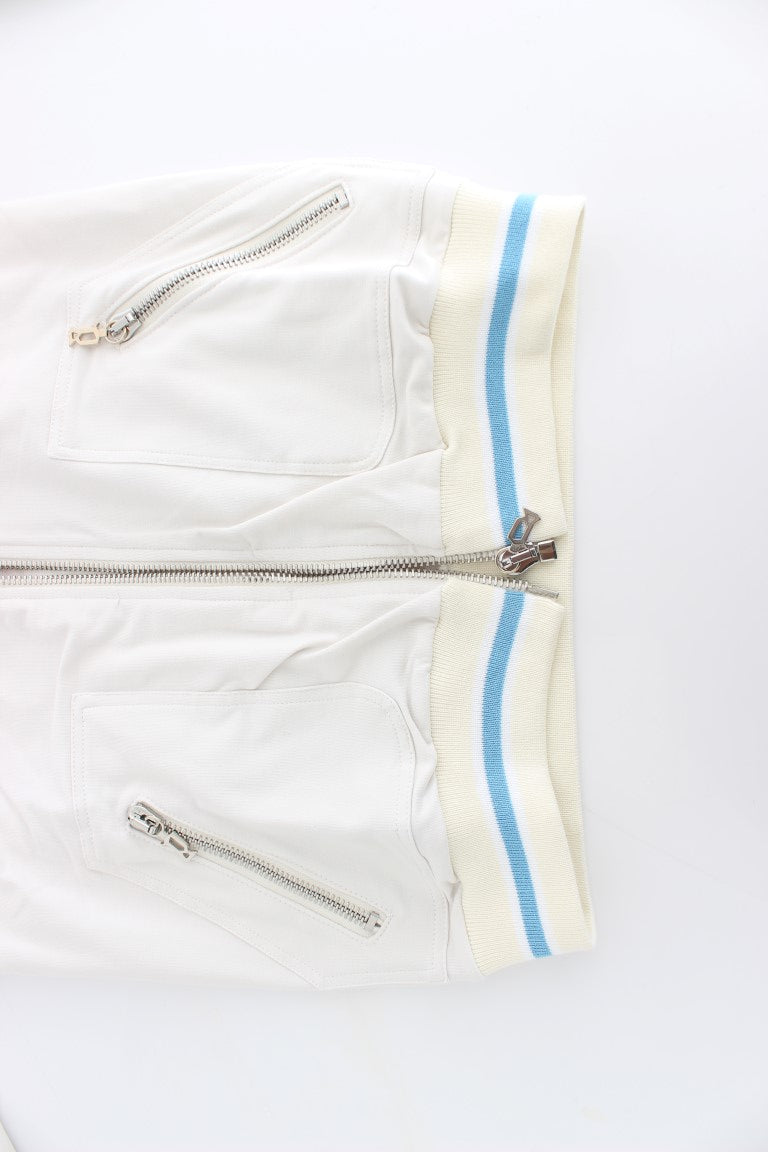 John Galliano Elegant White Zip Cardigan John Galliano