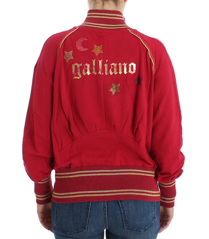 John Galliano Elegant Pink Zip Cardigan with Logo Detailing John Galliano