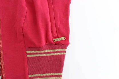 John Galliano Elegant Pink Zip Cardigan with Logo Detailing John Galliano