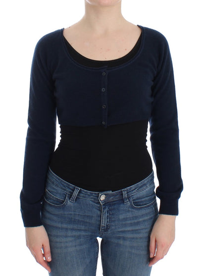 Ermanno Scervino Chic Cashmere-Blend Cropped Sweater in Blue Ermanno Scervino