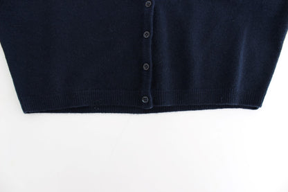 Ermanno Scervino Chic Cashmere-Blend Cropped Sweater in Blue Ermanno Scervino