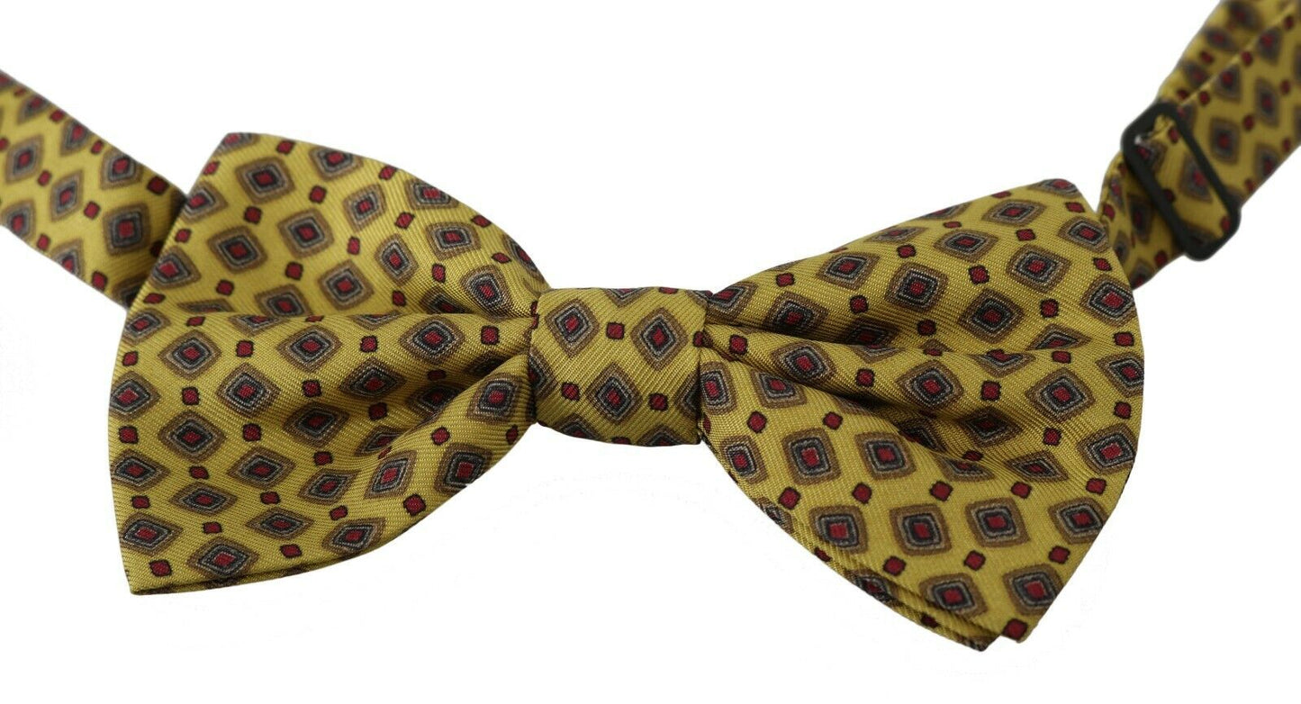 Dolce & Gabbana Elegant Yellow Silk Bow Tie Dolce & Gabbana