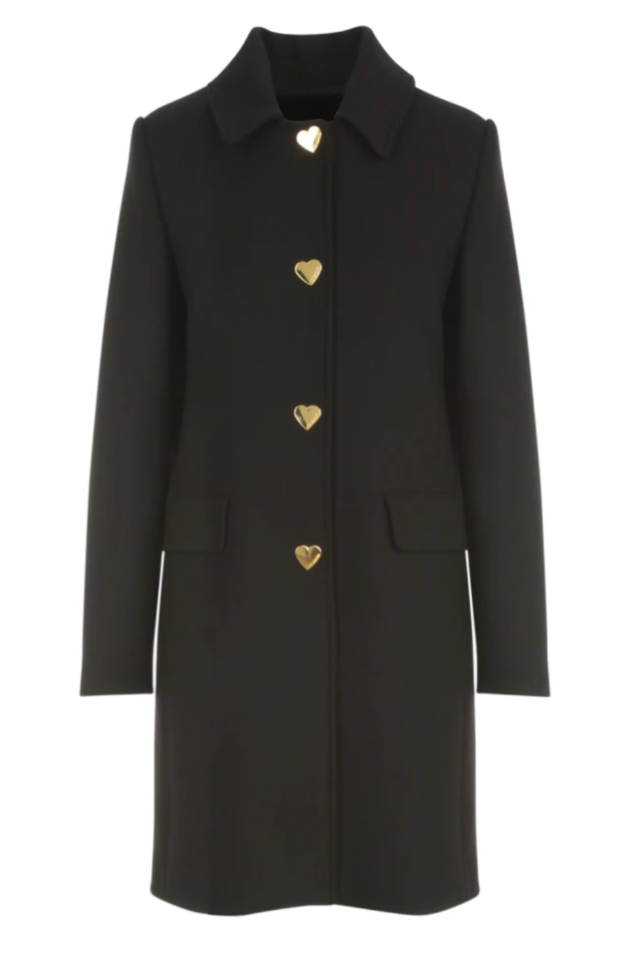 Love Moschino Elegant Wool Blend Coat with Heart Buttons Love Moschino