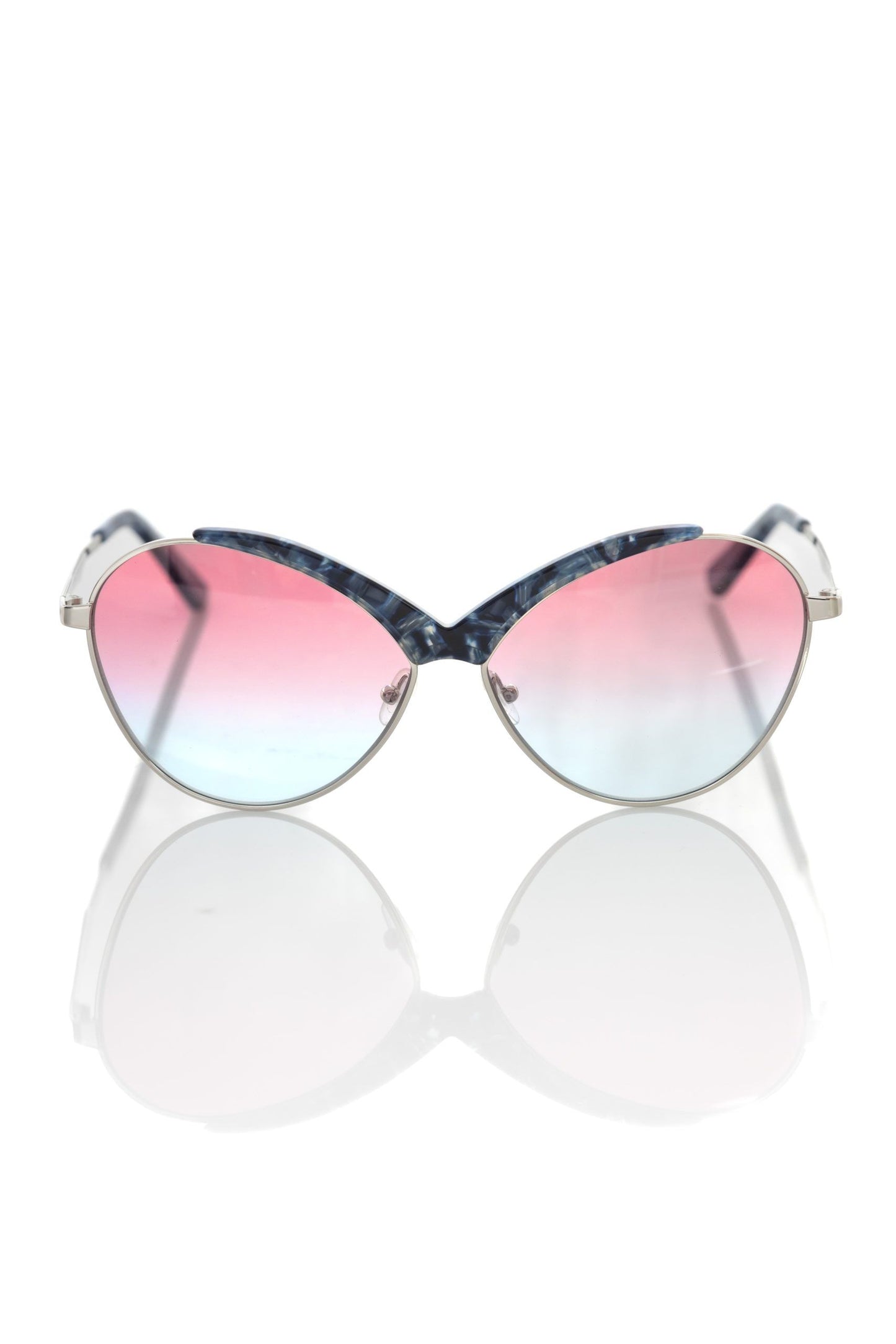 Frankie Morello Blue Metallic Fiber Women Sunglass Frankie Morello