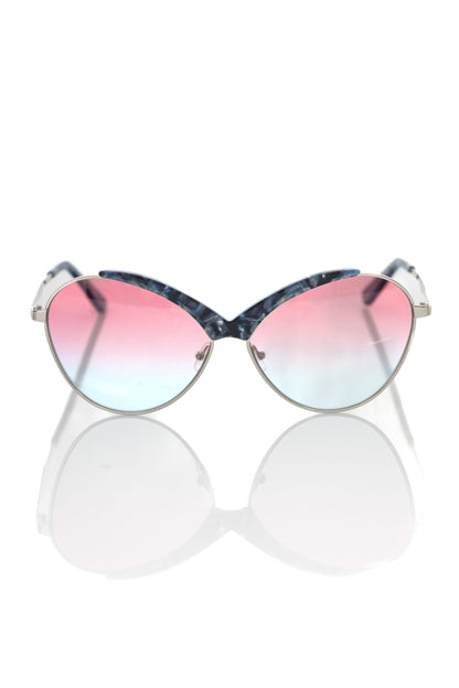 Frankie Morello Blue Metallic Fiber Women Sunglass Frankie Morello