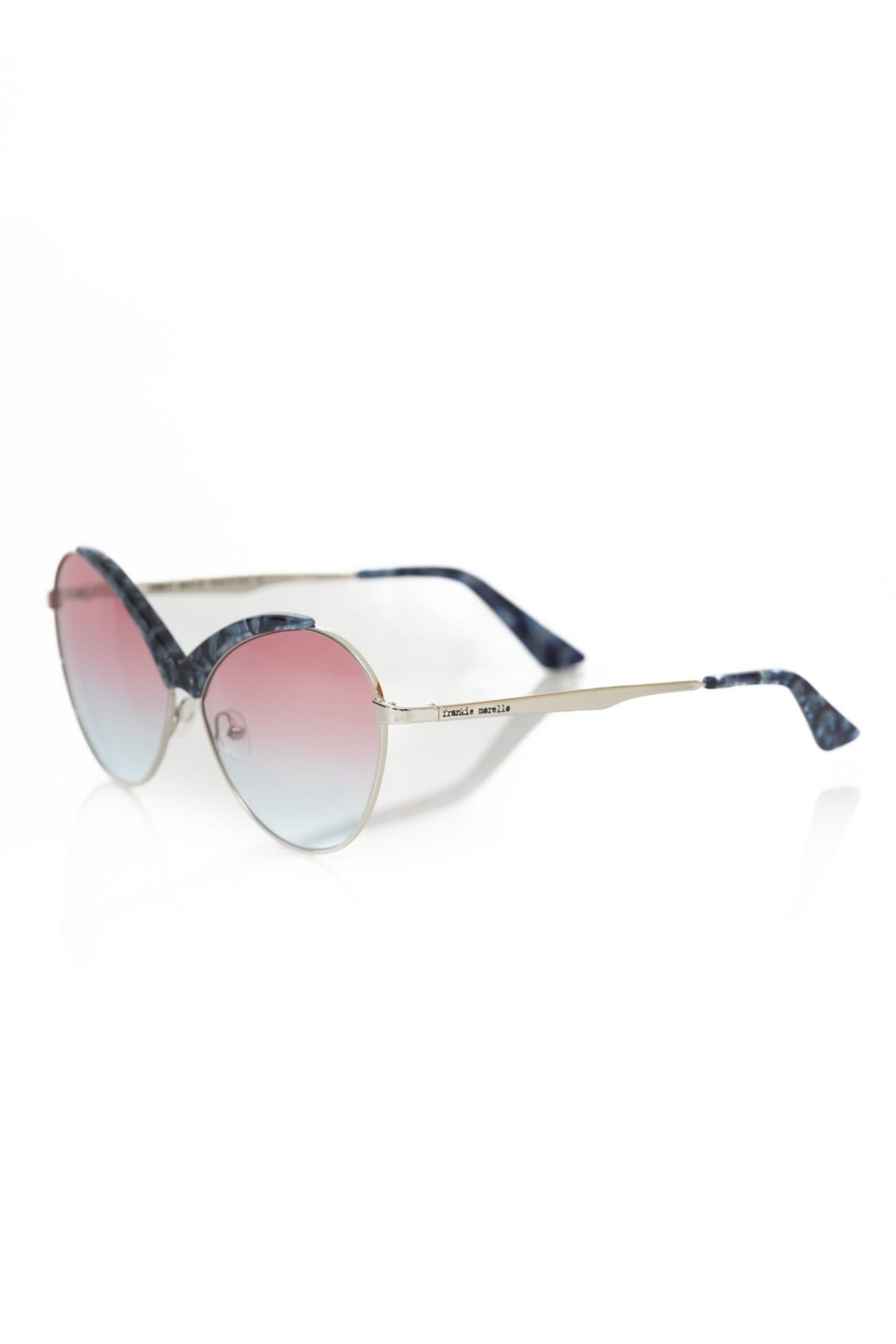 Frankie Morello Blue Metallic Fiber Women Sunglass Frankie Morello