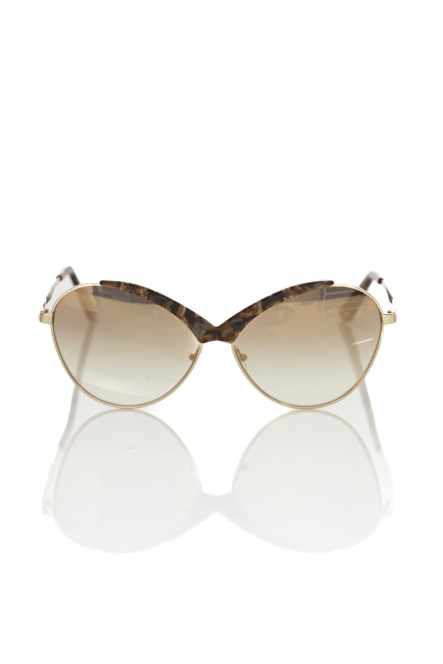 Frankie Morello Beige Metallic Women Sunglass Frankie Morello