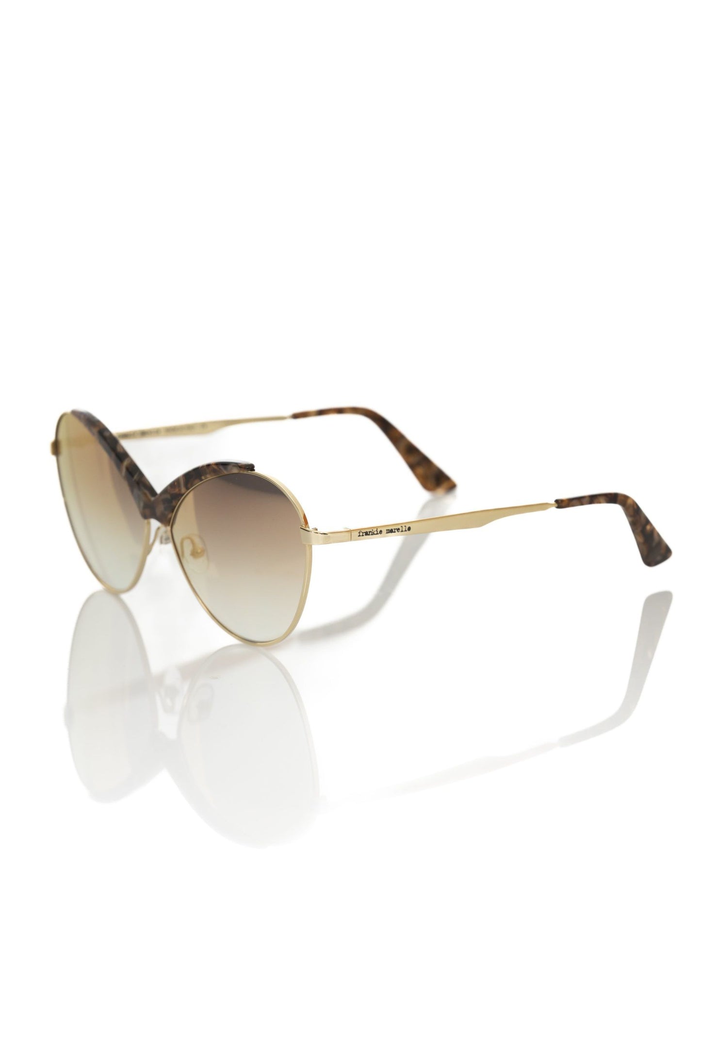 Frankie Morello Beige Metallic Women Sunglass Frankie Morello